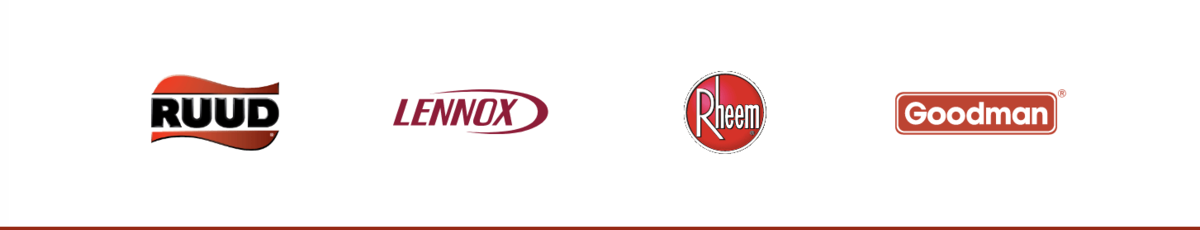 HVAC brands serviced: Ruud, Lennox, Rheem, Goodman