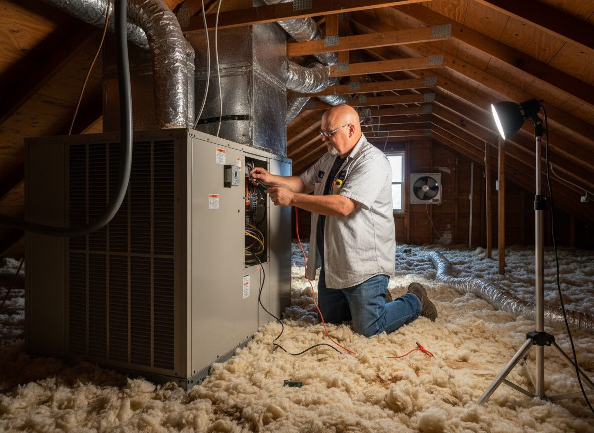 Ricotta HVAC technician performing AC repair in Kirkwood, MO