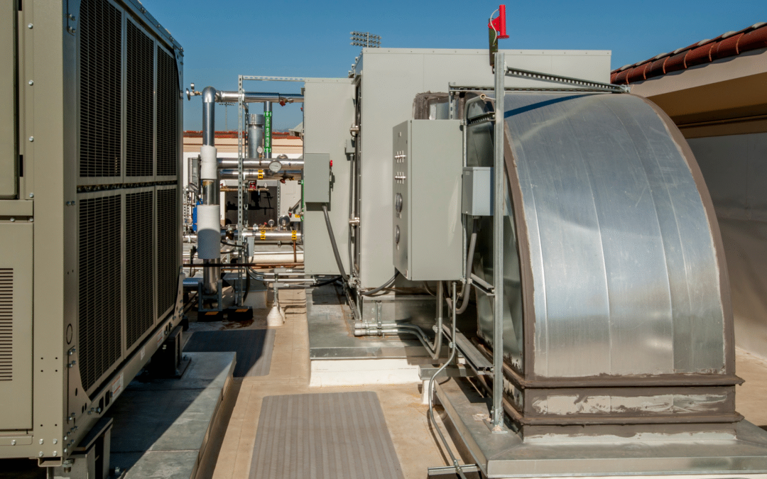 Commercial hvac equipment on a roof.